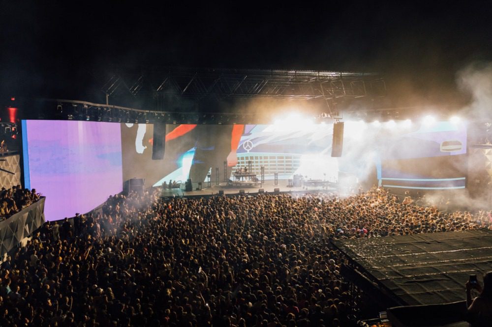 An aerial shot of a sprawling crowd at Louis The Child's Alter-Ego show