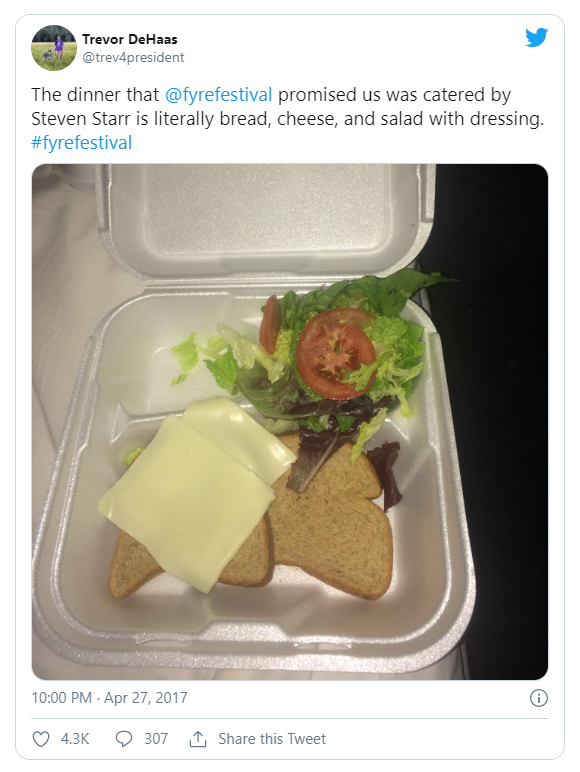 Fyre Festival Cheese Sandwich: Tweet, Image, and Copyright | Flipkick | NFTs From the Famous and Infamous