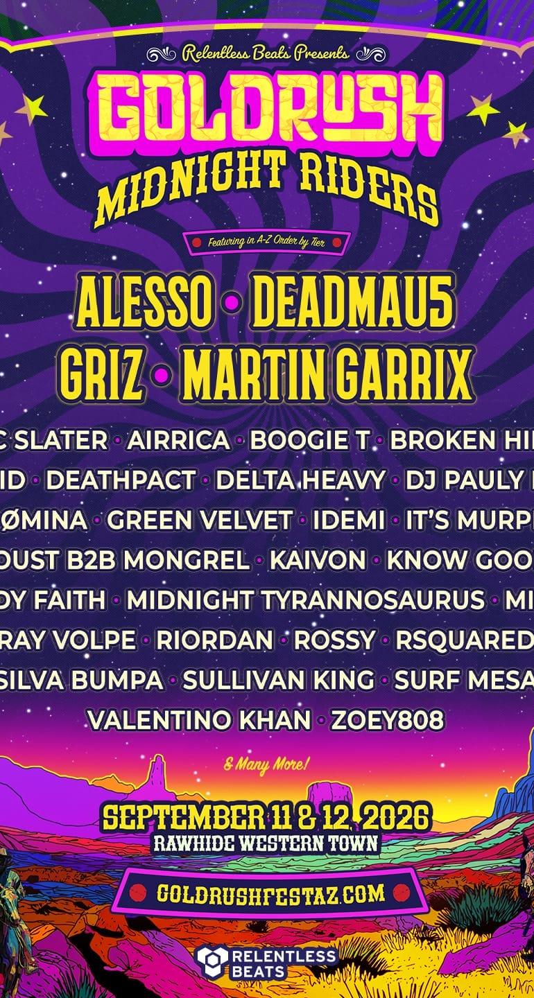 Goldrush: Midnight Riders Returns to Rawhide with Alesso, deadmau5, and More