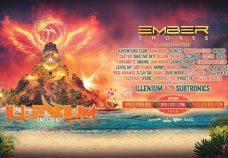 ILLENIUM Unveils Massive Ember Shores 2026 Lineup Featuring First-Ever B2B With Subtronics